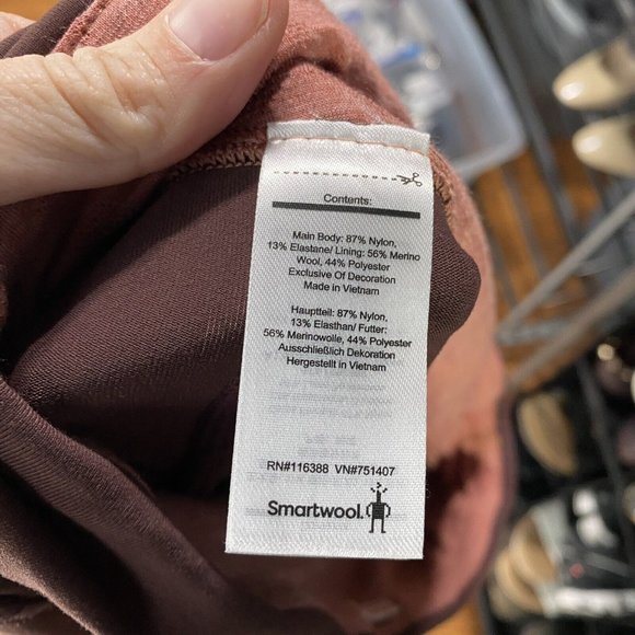 Smartwool Leggings Women’s large L burgundy merino wool 7/8 base layer hiking - Picture 5 of 8